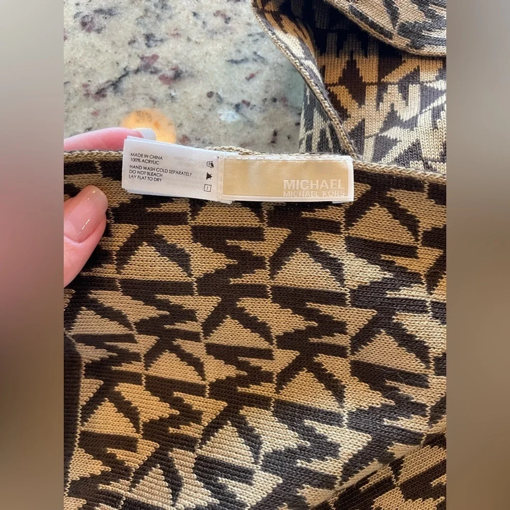 Michael Kors Brown and tan Logo Scarf